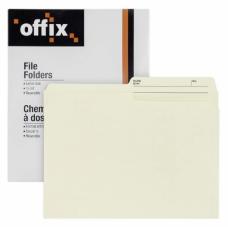 Offix 1/2 Tab Cut Letter Size Top Tab File Folder, Manila Color